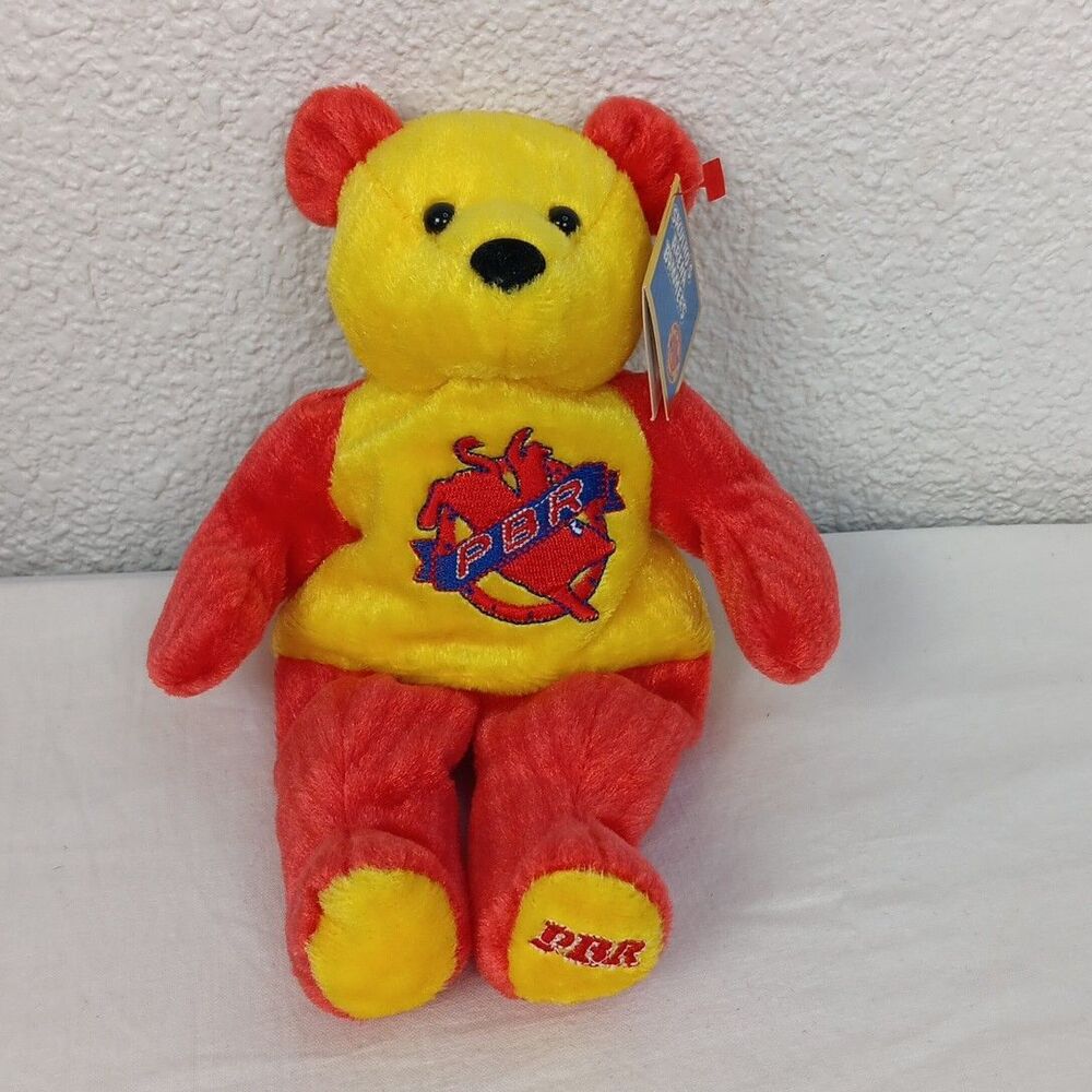 Professional Bull Riders Association Bear Red Yellow Plush Y2K Collectable